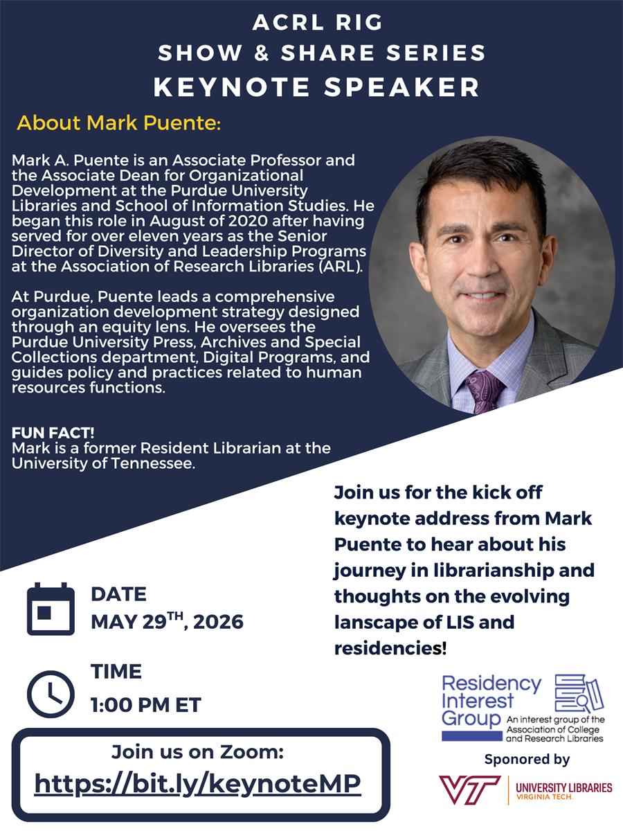 Flyer featuring Mark Puentes as the keynote speaker for the RIG Show & Share
